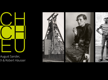 Plakatmotiv zur ausstellugn "SACHLICH NEU. Fotografien von August Sander, Albert Renger-Patzsch &  Robert Häusser"