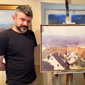 Blick über Ötlingen Stefan Winterle mit seine Neuinterpretation von Hermann Daur
