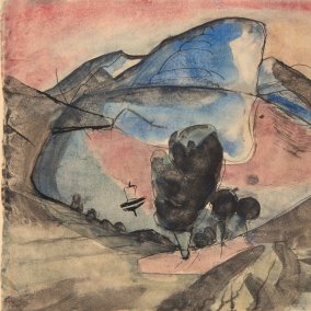 Johannes Robert Schürch (1895 - 1941), Landschaft mit See, o. J. Bündner Kunstmuseum Chur, Dauerleihgabe Sammlung Werner Coninx