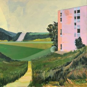 Angela Zwahlen  Schneise, 2025 Acryl auf Leinwand / Acrylique sur toile 70 x 70 cm Besitz der Künstlerin / Propriété de l’artiste © Angela Zwahlen Angela Zwahlen  Schneise, 2025 Acryl auf Leinwand / Acrylique sur toile 70 x 70 cm Besitz der Künstlerin / Propriété de l’artiste © Angela Zwahlen